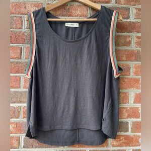 ☀️ Natural Life - L/XL - Glittery Rainbow Black Retro Boho Tank Top Large XL